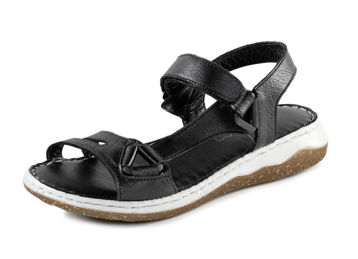 Sport- & Freizeitschuhe - ELENA EDEN Sandale aus weichem Nappaleder, in Größe 036 bis 042, in Farbe SCHWARZ Ansicht 1