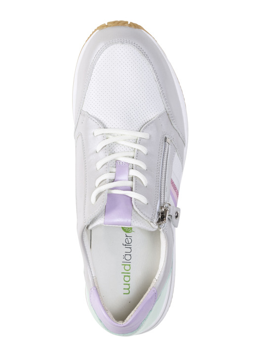 - Waldläufer Schnürschuh mit zart schimmerndem Nappaleder mit Textil-Besatz, in Größe 4 1/2 bis 9, in Farbe SILBERGRAU-MULTICOLOR Ansicht 2