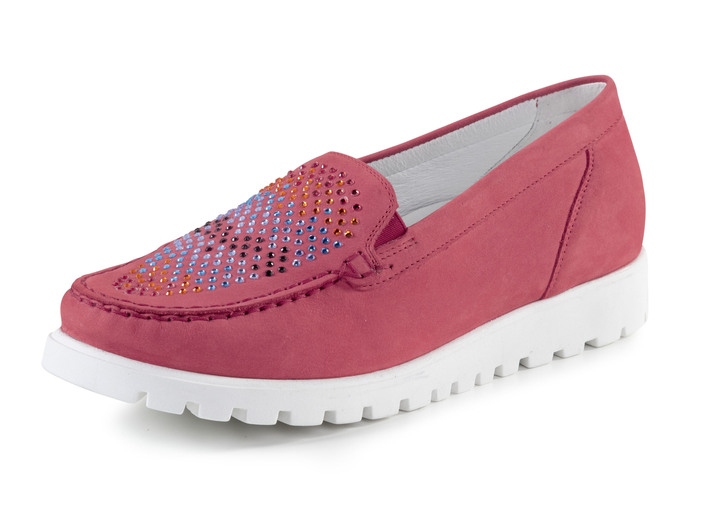 Slipper & Schnürschuhe - Waldläufer Mokassin-Slipper mit bunten Glitzersteinchen besetzt Ansicht 4 Slipper & Schnürschuhe - Waldläufer Mokassin-Slipper mit bunten Glitzersteinchen besetzt, in Größe 3 1/2 bis 8, in Farbe JEANS Ansicht 4