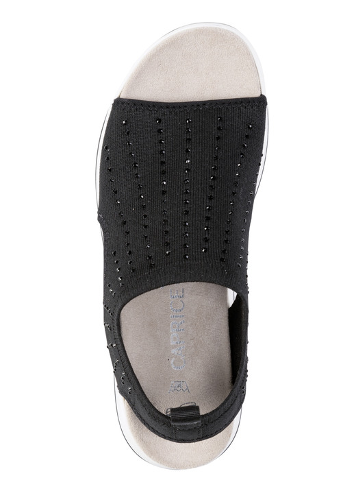 - Caprice Sandale mit schwarzen Glitzersteinchen, in Größe 036 bis 042, in Farbe SCHWARZ Ansicht 2