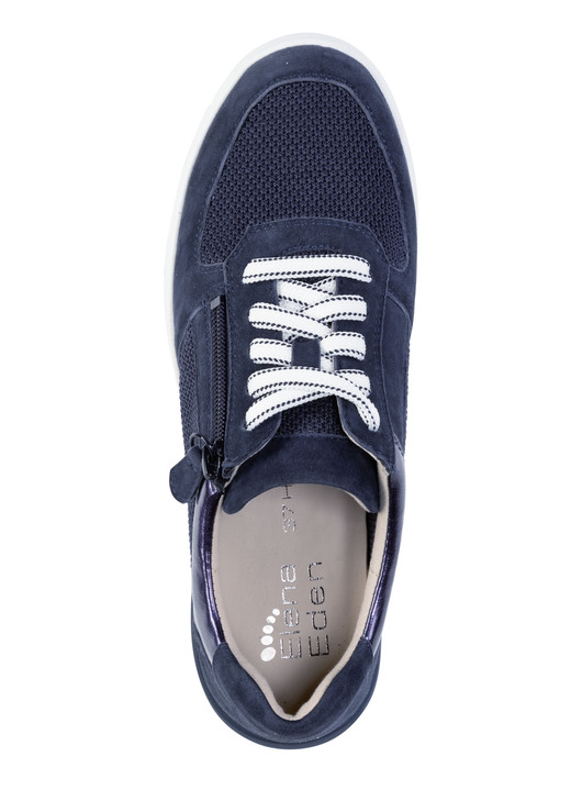Slipper & Schnürschuhe - ELENA EDEN Sneaker aus Veloursleder und luftigem Textilmaterial Ansicht 2 Slipper & Schnürschuhe - ELENA EDEN Sneaker aus Veloursleder und luftigem Textilmaterial, in Größe 036 bis 042, in Farbe MARINE Ansicht 2