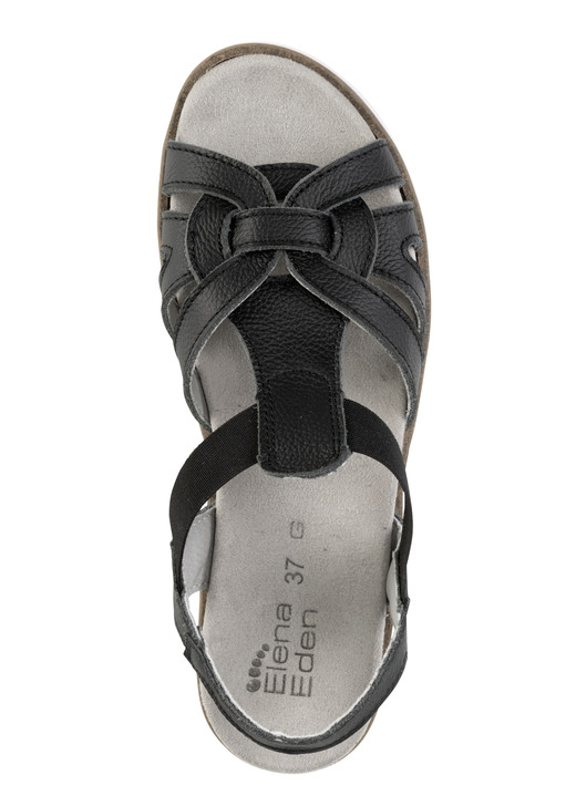 Sandaletten & Pantoletten - ELENA EDEN Sandale mit praktischen Elastik-Bandagen, in Größe 036 bis 042, in Farbe SCHWARZ Ansicht 2