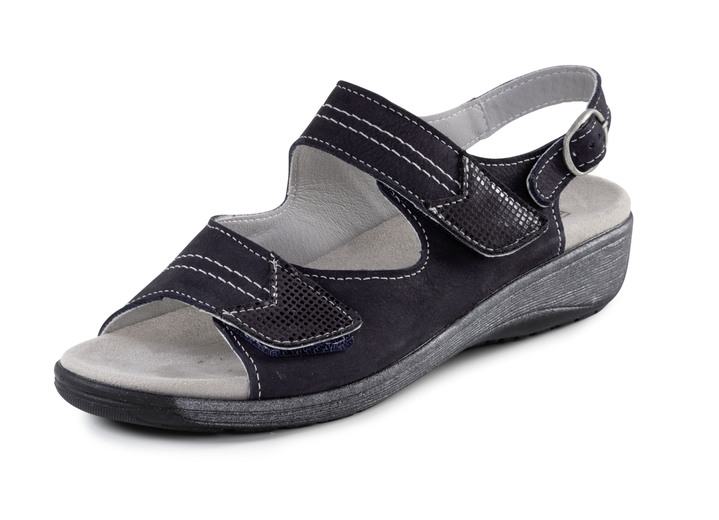 Sandaletten & Pantoletten - ELENA EDEN, bequeme Damen-Sandalen, Weite G, mit herausnehmbarem Fußbett, in Größe 035 bis 042, in Farbe DUNKELBLAU Ansicht 1