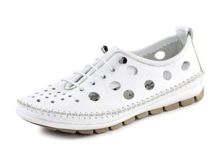 Slipper & Schnürschuhe - ELENA EDEN, sommerliche Damen-Slipper, Weite G, mit herausnehmbarem Fußbett, in Größe 036 bis 041, in Farbe WEISS Ansicht 1