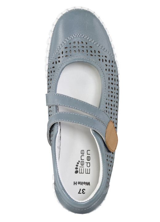 - ELENA EDEN Slipper aus Rind-Nappaleder mit braunem Besatz, in Größe 036 bis 042, in Farbe JEANS Ansicht 2