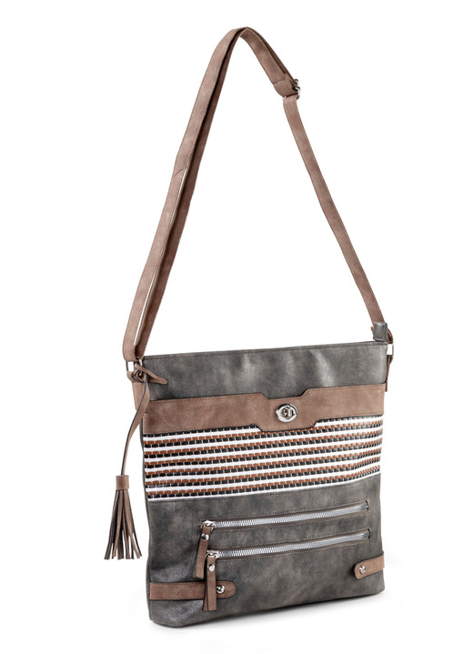 Taschen - Tasche mit teilweise glitzernden Flechtdurchzügen, in Farbe JEANS Ansicht 4