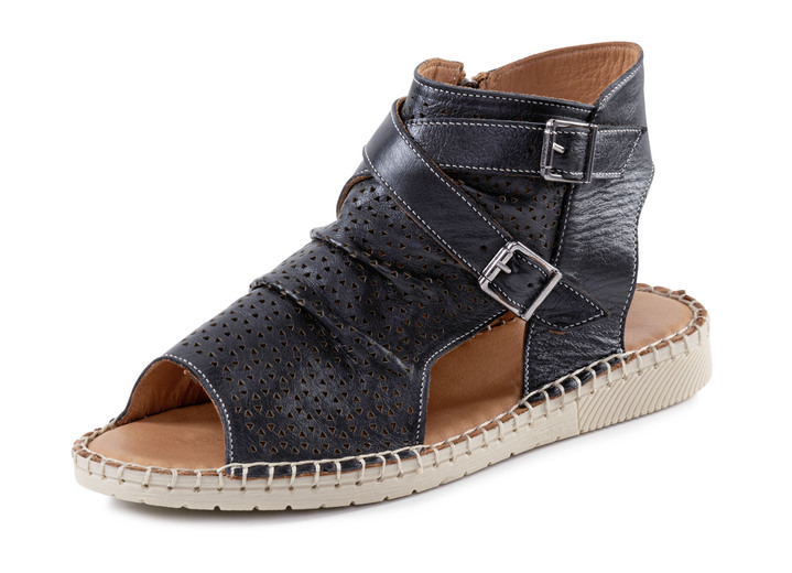 Sandaletten & Pantoletten - Gemini Sandale aus weichem Nappaleder mit Zierperforation, in Größe 036 bis 042, in Farbe PUDERROSÉ Ansicht 7