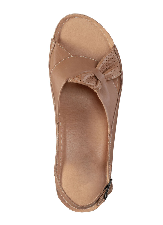 Sandaletten & Pantoletten - Sandale aus teilweise perforiertem Nappaleder, in Größe 036 bis 041, in Farbe SCHWARZ Ansicht 5