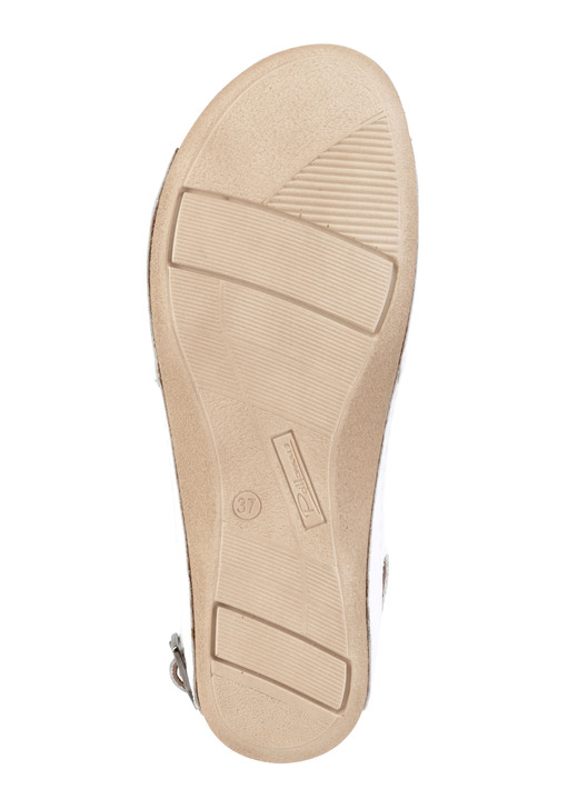 Sandaletten & Pantoletten - Sandale aus Rind-Nappaleder mit verstellbarem Fersenriemchen, in Größe 036 bis 041, in Farbe WEISS-BRONZE Ansicht 3