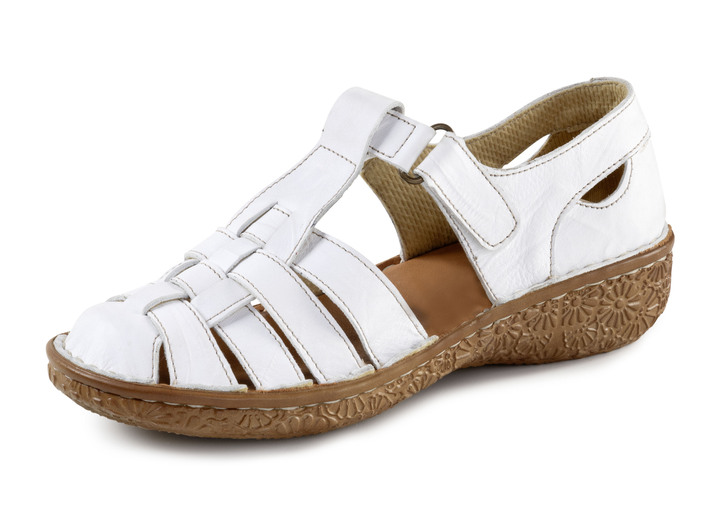 Slipper & Schnürschuhe - ELENA EDEN, sommerliche Damen-Slipper, Weite G, mit Klettspange, in Größe 036 bis 043, in Farbe JEANS Ansicht 4