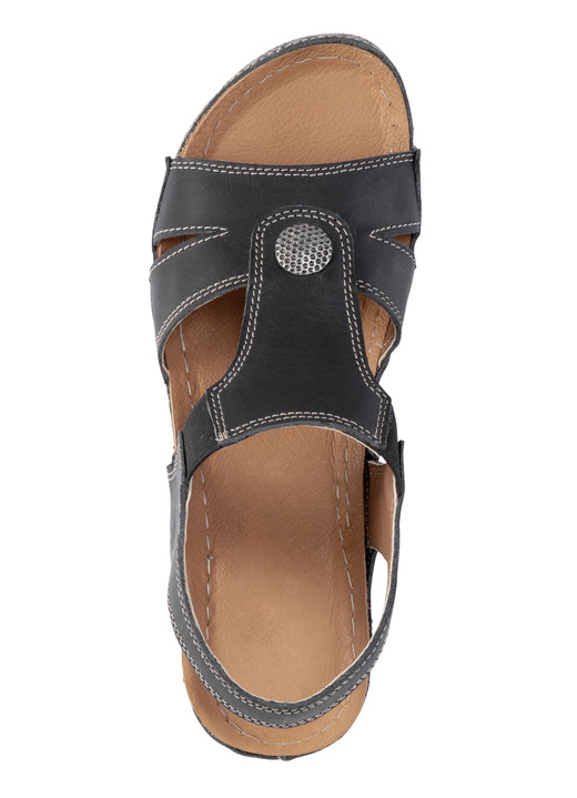 Sandaletten & Pantoletten - ELENA EDEN Sandale aus Nappaleder mit Metallschmuck, in Größe 036 bis 041, in Farbe SCHWARZ Ansicht 2