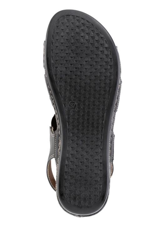 Sandaletten & Pantoletten - ELENA EDEN Sandale aus Nappaleder mit Metallschmuck, in Größe 036 bis 041, in Farbe SCHWARZ Ansicht 3