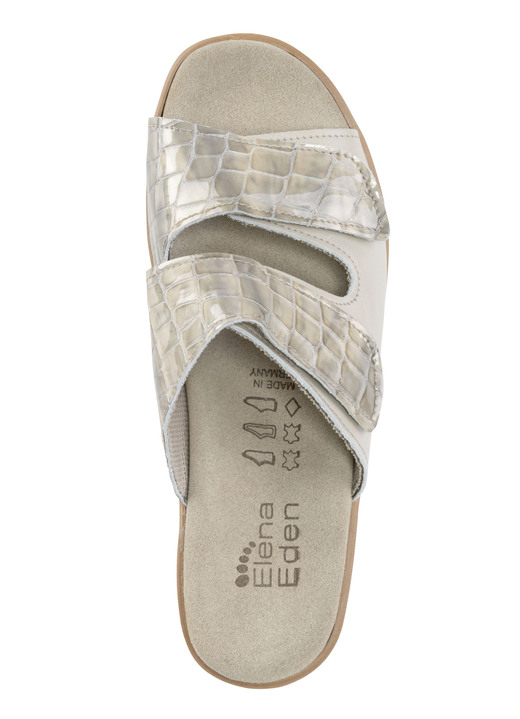 Sandaletten & Pantoletten - ELENA EDEN Pantolette aus krokogeprägtem Lack- und Nappaleder, in Größe 036 bis 042, in Farbe BEIGE Ansicht 2