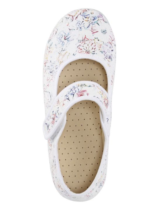 - Spangenschuh mit floralem Muster, in Größe 036 bis 042, in Farbe WEISS Ansicht 2