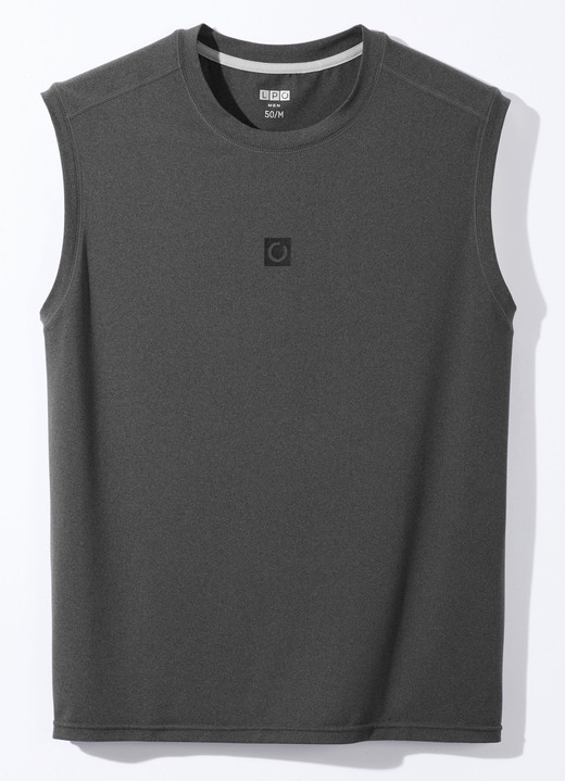 Freizeitshirts & -Kombinationen - Achselshirt von „LPO“ in 3 Farben, in Größe 048 bis 058, in Farbe MITTELBLAU MELIERT Ansicht 3