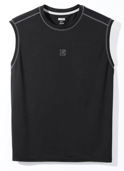 Freizeitshirts & -Kombinationen - Achselshirt von „LPO“ in 3 Farben, in Größe 048 bis 058, in Farbe MITTELBLAU MELIERT Ansicht 2