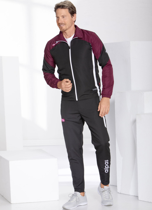 - Freizeitanzug von „Alpas“, in Größe 3XL (58) bis XXL (56), in Farbe SCHWARZ-BORDEAUX Ansicht 2