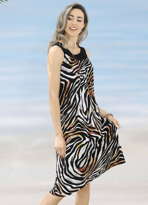 - Kleid mit Ausschnittblende, ärmellos, in Größe 036 bis 056, in Farbe SCHWARZ-BUNT Ansicht 1