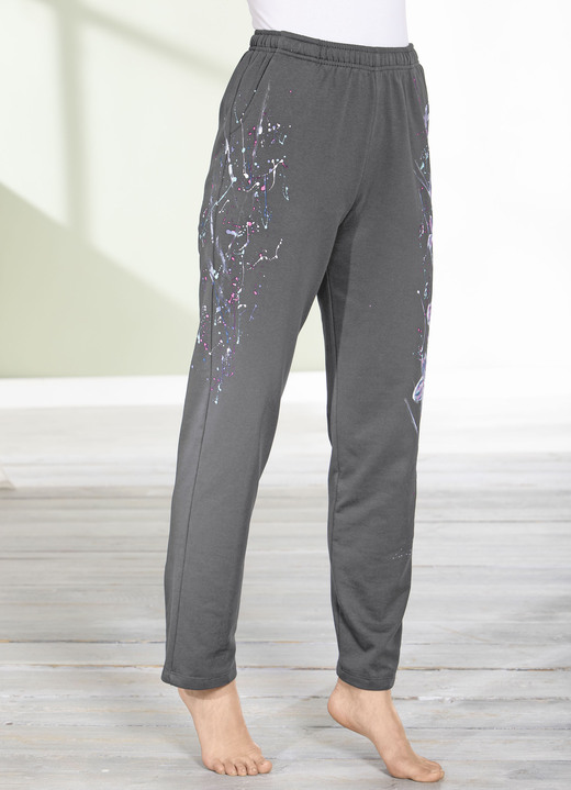 Freizeithosen - Hose mit tollem Floral Dessin, in Größe 018 bis 054, in Farbe MARINE Ansicht 7