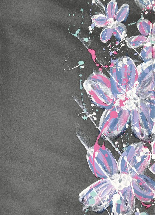 Freizeithosen - Hose mit tollem Floral Dessin, in Größe 018 bis 054, in Farbe MARINE Ansicht 8