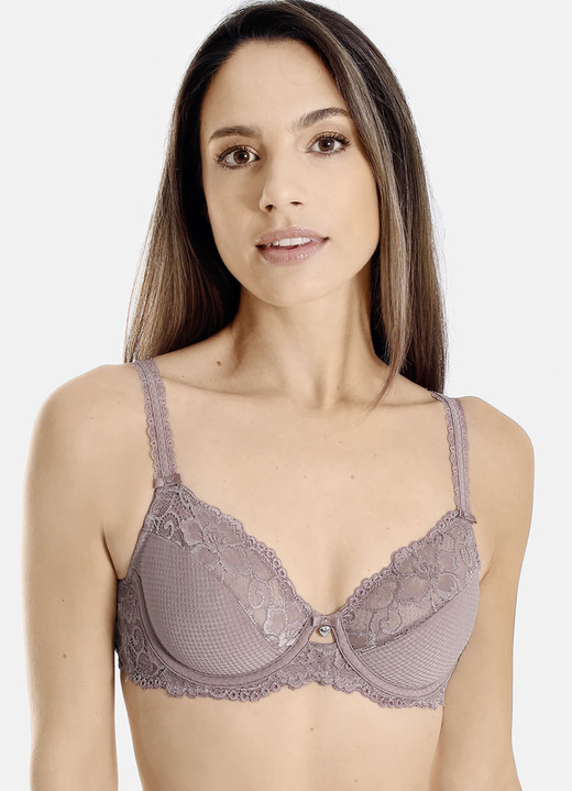 Bügel-BH - Sassa Bügel-BH mit elastischer Spitze, in Größe 075 bis 095, in Cup B, in Farbe WEISS Ansicht 4