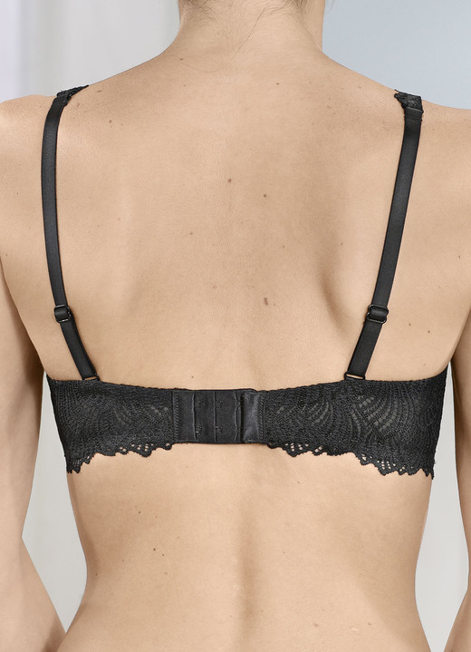 - Naturana Bügel-BH aus elastischer Spitze, in Größe 075 bis 095, in Cup B, in Farbe SCHWARZ Ansicht 2
