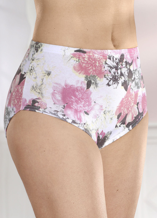 Slips - Viererpack Slips mit Gummizug im Bund, in Größe 038 bis 056, in Farbe WEISS-TAUPE-BEERE-VANILLE Ansicht 2