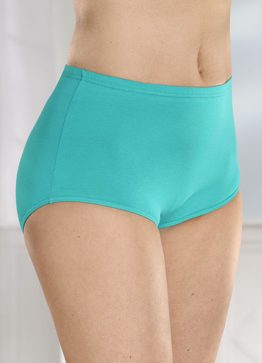 - Viererpack Slips mit Gummizug im Bund, in Größe 038 bis 056, in Farbe TÜRKIS Ansicht 2