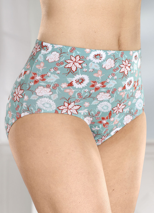 - Viererpack Slips mit Gummizug im Bund, in Größe 038 bis 056, in Farbe LAGUNE-TERRA-WEISS Ansicht 1