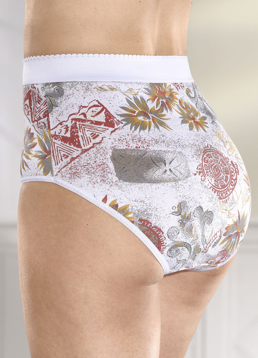 - Viererpack Formslips mit buntem Druckdessin, in Größe 038 bis 056, in Farbe WEISS-TERRA-BUNT Ansicht 2