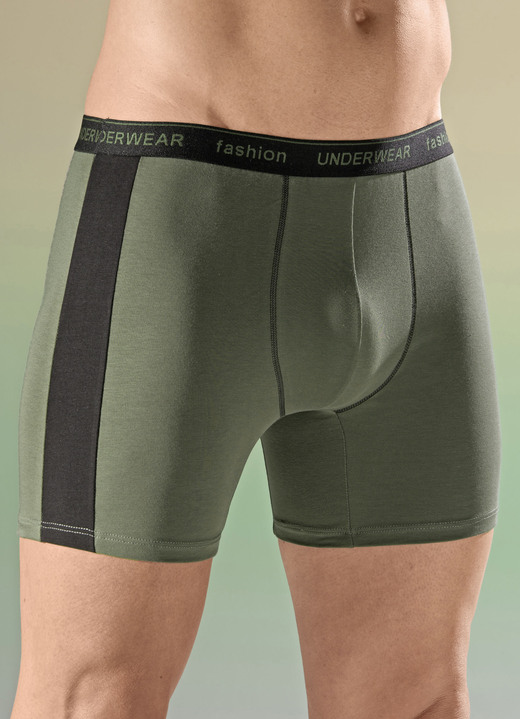 - Viererpack Pants mit Elastikbund, in Größe 005 bis 011, in Farbe 2X OLIV-SCHWARZ, 2X UNI SCHWARZ