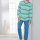 - Schlafanzug mit V-Ausschnitt und offenen Beinabschlüssen, in Größe 046 bis 060, in Farbe GRÜN-LAGUNE