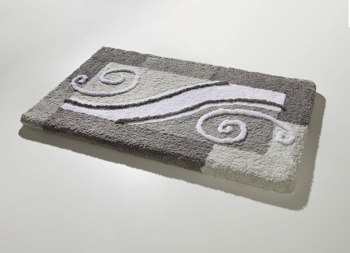 Badgarnituren - Badvorleger mit rutschhemmend beschichteter Rückseite Ansicht 3 Badgarnituren - Badvorleger mit rutschhemmend beschichteter Rückseite, in Größe 100 (Vorleger halbrund, 50/ 80 cm) bis 112 (WC-Deckelbezug, 47/ 50 cm), in Farbe TERRA Ansicht 3