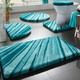 Badgarnituren - Badgarnitur von Kleine Wolke – Farbe AQUA Badgarnituren - Badgarnitur von Kleine Wolke, in Größe 100 (Vorleger halbrund, 50/ 80 cm) bis 112 (WC-Deckelbezug, 47/ 50 cm), in Farbe AQUA