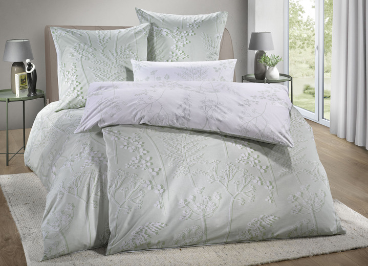 Bettwäschegarnituren - Wendebettwäsche-Garnitur aus 100% Baumwolle, in Größe 111 (40/80 cm + 135/200 cm) bis 115 (80/80 cm + 155/220 cm), in Farbe BEIGE Ansicht 4