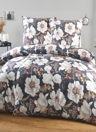 - Digitalbedruckte Bettwäsche-Garnitur von Irisette, in Größe 112 (80/80 cm + 135/200 cm) bis 115 (80/80 cm + 155/220 cm), in Farbe SCHWARZ