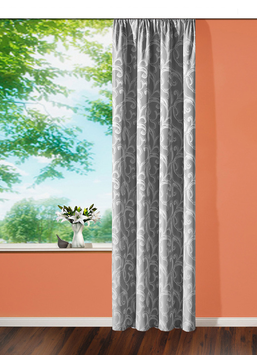 - Übergardine mit Universalschienenband, in Größe 358 (H145xB145 cm) bis 456 (H245xB145 cm), in Farbe SILBER Ansicht 1