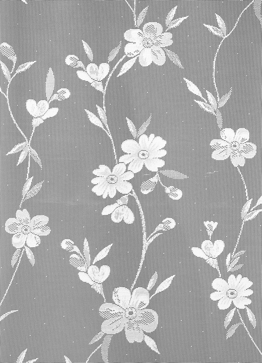 Modern - Blumenfenster-Store Blumenranke mit Universalschienenband, in Größe 140 (H125xB300 cm) bis 179 (H175xB450 cm), in Farbe WEISS Ansicht 2