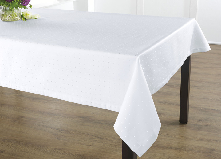 Tischdecken - Hochwertige Damast-Tischdecken vom Curt Bauer Ansicht 8 Tischdecken - Hochwertige Damast-Tischdecken vom Curt Bauer, in Größe 102 (Läufer, 50/140 cm) bis 302 (2 Servietten, 50/ 50 cm), in Farbe WEISS Ansicht 8