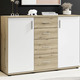 Sideboards - Moderne, kombistarke Sideboards, in Farbe WEISS, in Ausführung 3-türig, mit 2 Schubladen – Farbe EICHE-WEISS – Ansicht 3
