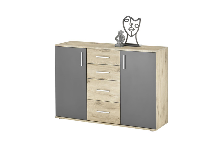 Sideboards - Moderne, kombistarke Sideboards, in Farbe WEISS, in Ausführung 3-türig, mit 2 Schubladen Ansicht 4