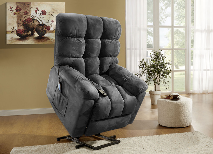 TV-Sessel / Relax-Sessel - Relaxsessel mit Aufstehhilfe, Massage- und Wärmefunktion, in Farbe DUNKELGRAU Ansicht 1