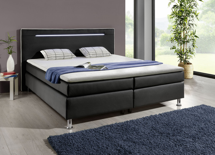 Boxspringbetten - Boxspringbett mit LED-Beleuchtung Ansicht 2 Boxspringbetten - Boxspringbett mit LED-Beleuchtung, in Farbe WEISS Ansicht 2