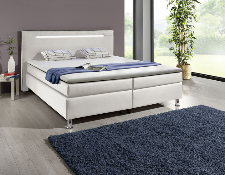Boxspringbetten - Boxspringbett mit LED-Beleuchtung Ansicht 4 Boxspringbetten - Boxspringbett mit LED-Beleuchtung, in Farbe WEISS Ansicht 4