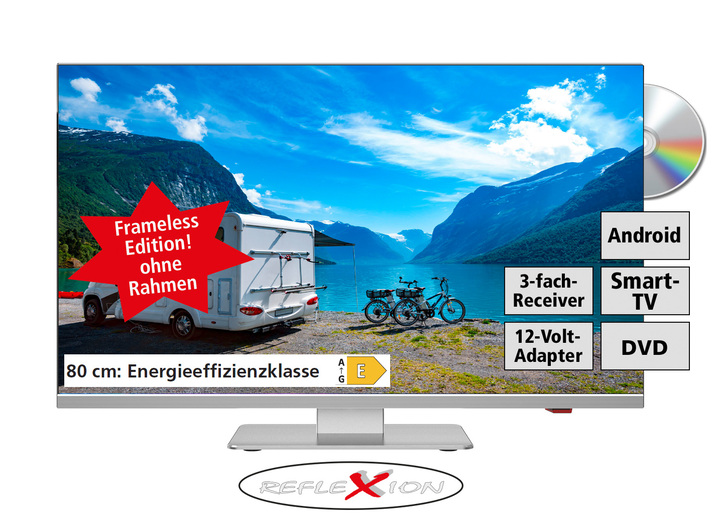 Fernseher - Günstige Reflexion 6-in-1-Kombiation mit Smart-TV als Frameless Edition, in Farbe SILBER Ansicht 1