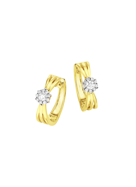 Ohrschmuck - Durchbrochene Klappcreolen mit 20 Brillanten, in Farbe  Ansicht 2