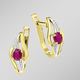 Ohrschmuck - Ohrringe mit Rubin, in Farbe  – Ansicht 1