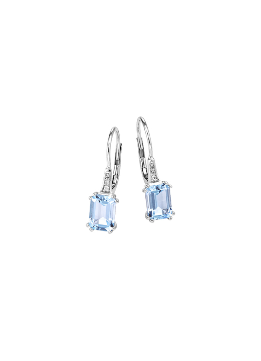 Ohrschmuck - Ohrringe mit Brillanten und Blautopas Ansicht 2 Ohrschmuck - Ohrringe mit Brillanten und Blautopas, in Farbe  Ansicht 2