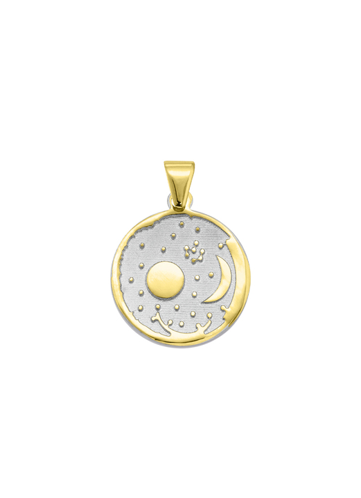 Anhänger - Anhänger mit Himmelsscheibe von Nebra in Bicolor Ansicht 2 Anhänger - Anhänger mit Himmelsscheibe von Nebra in Bicolor, in Farbe  Ansicht 2