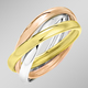 Ringe - Ineinander verschlungener Damenring in Tricolor – Ansicht 1 Ringe - Ineinander verschlungener Damenring in Tricolor, in Größe 160 bis 220, in Farbe  – Ansicht 1